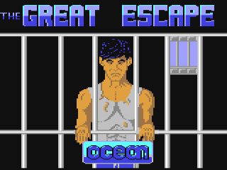 Great Escape title screen for Commodore 64